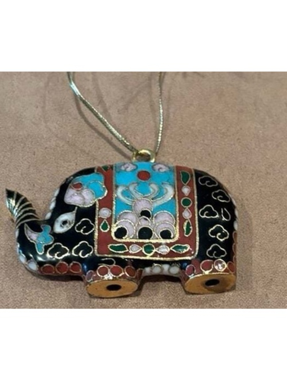 Vintage Cloisonné Elephant with original tag